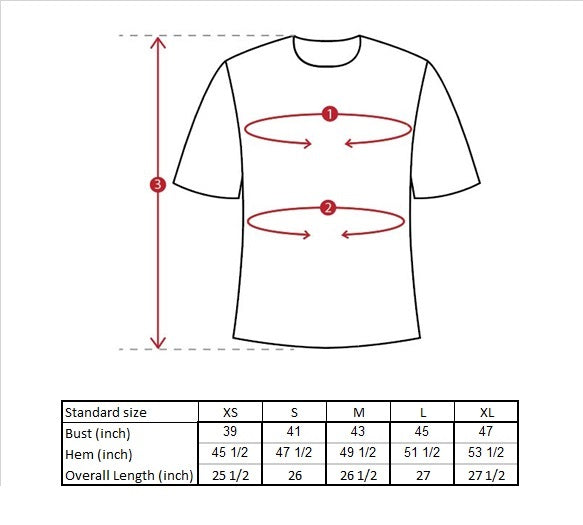 Maya Draped Shirt Size Guide