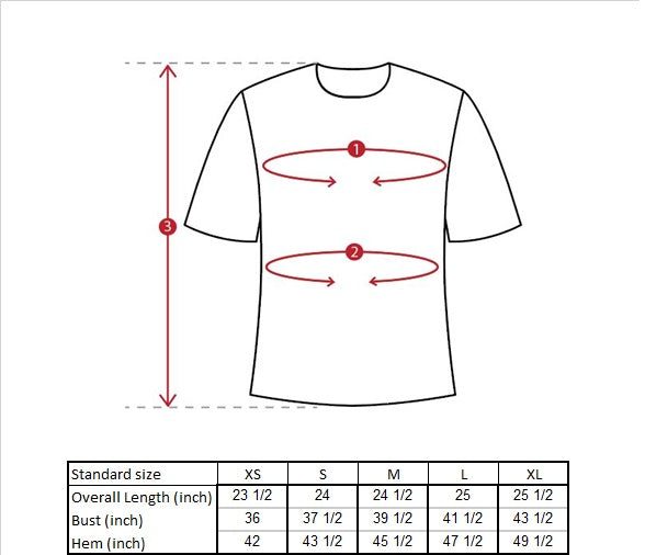 Thurman Shirt Size Guide