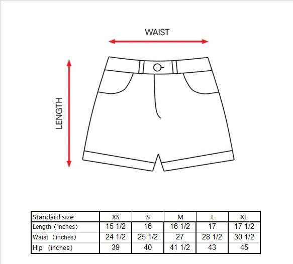 Axel Tencel Shorts Size Guide