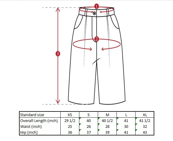 Nami Trousers Size Guide