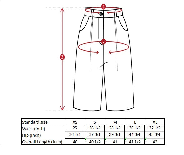 Cruz Foil Trousers Size Guide