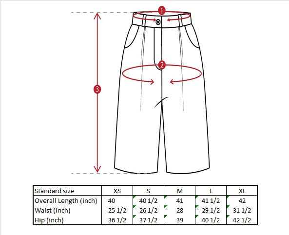 Cory Linen Trousers Size Guide