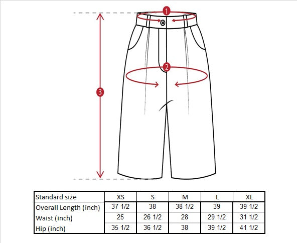 Juan Trousers Size Guide