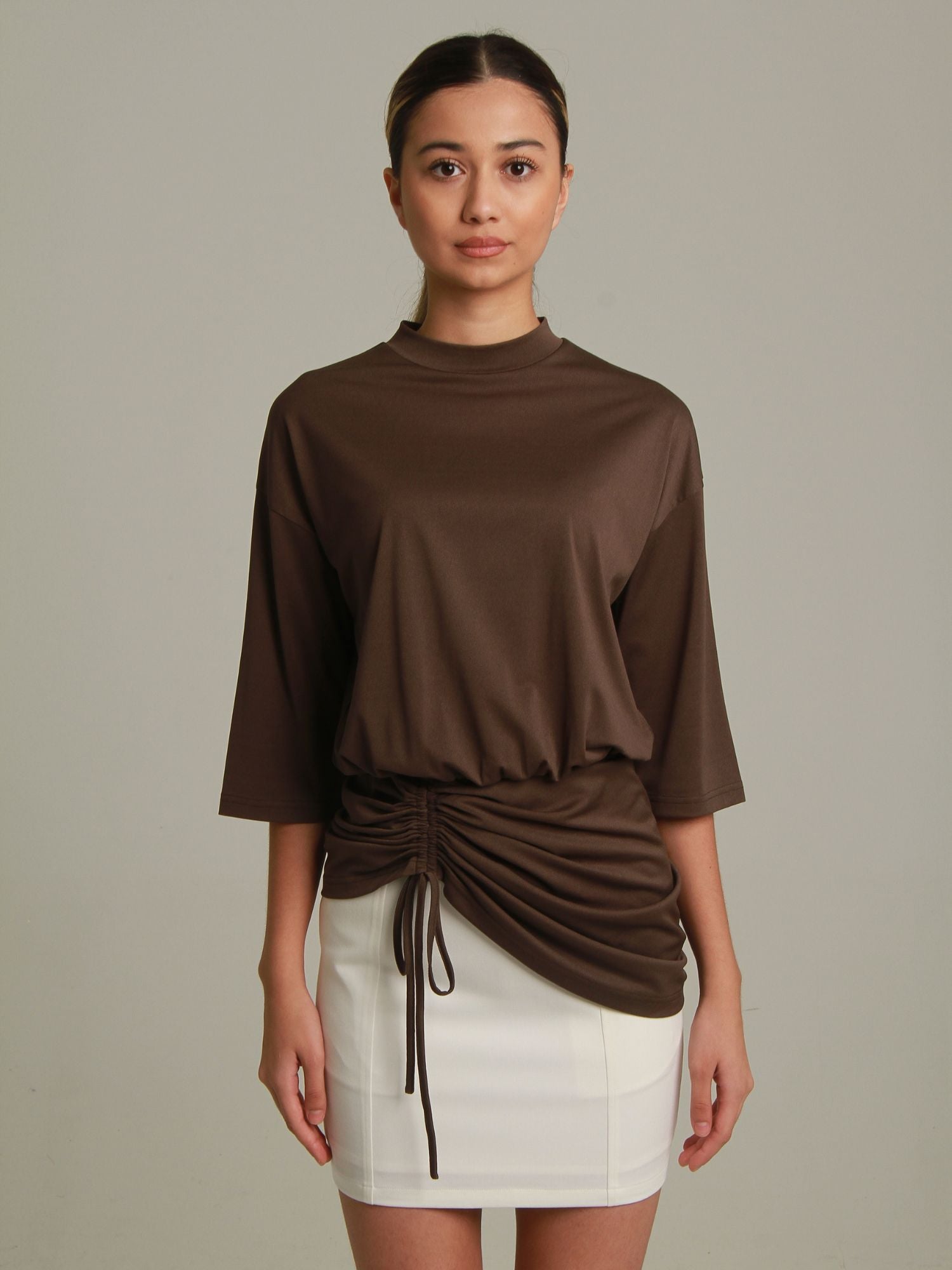 Stesha Asymmetric Ruched Top