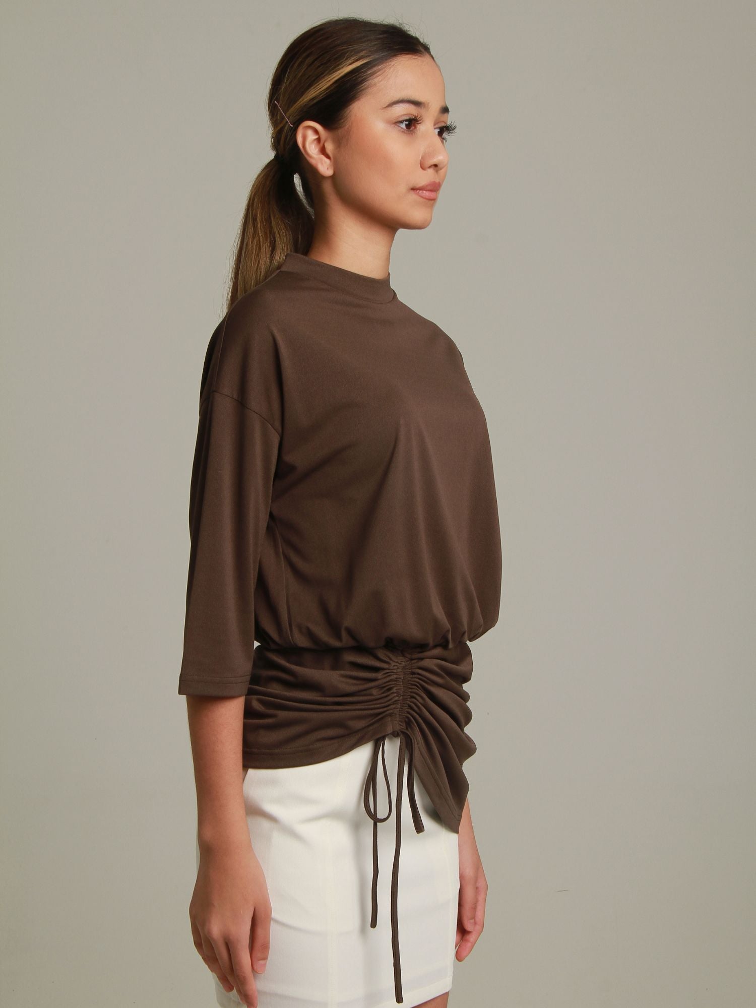 Stesha Asymmetric Ruched Top