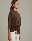 Stesha Asymmetric Ruched Top