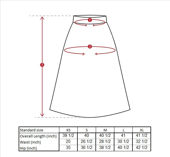 Catalina Skirt Size Guide