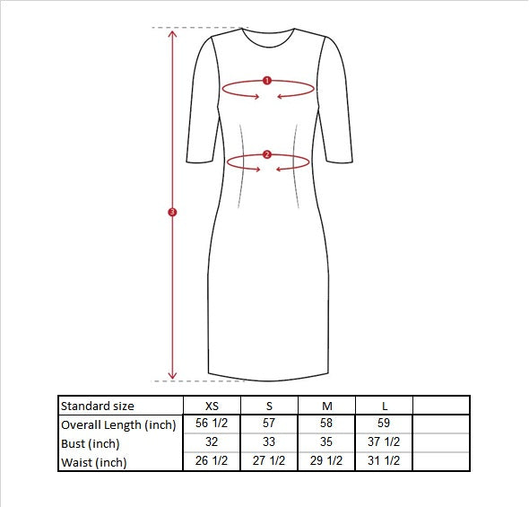 Reihan Dress Size Guide