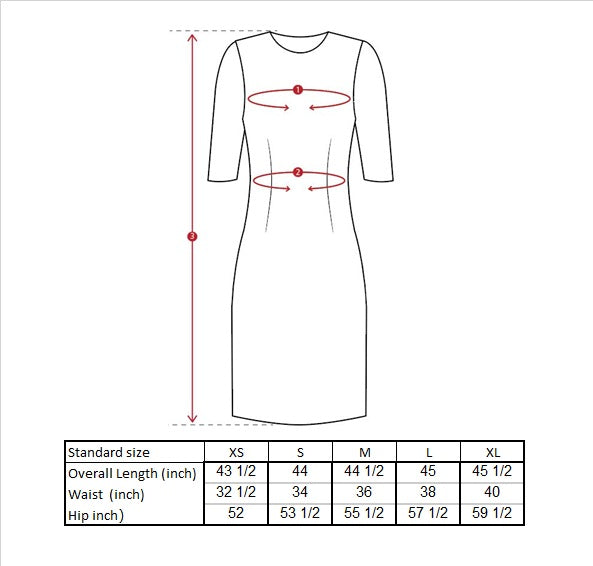 Wynn Draped Dress Size Guide