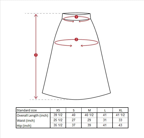 Terra Draped Maxi Skirt Size Guide