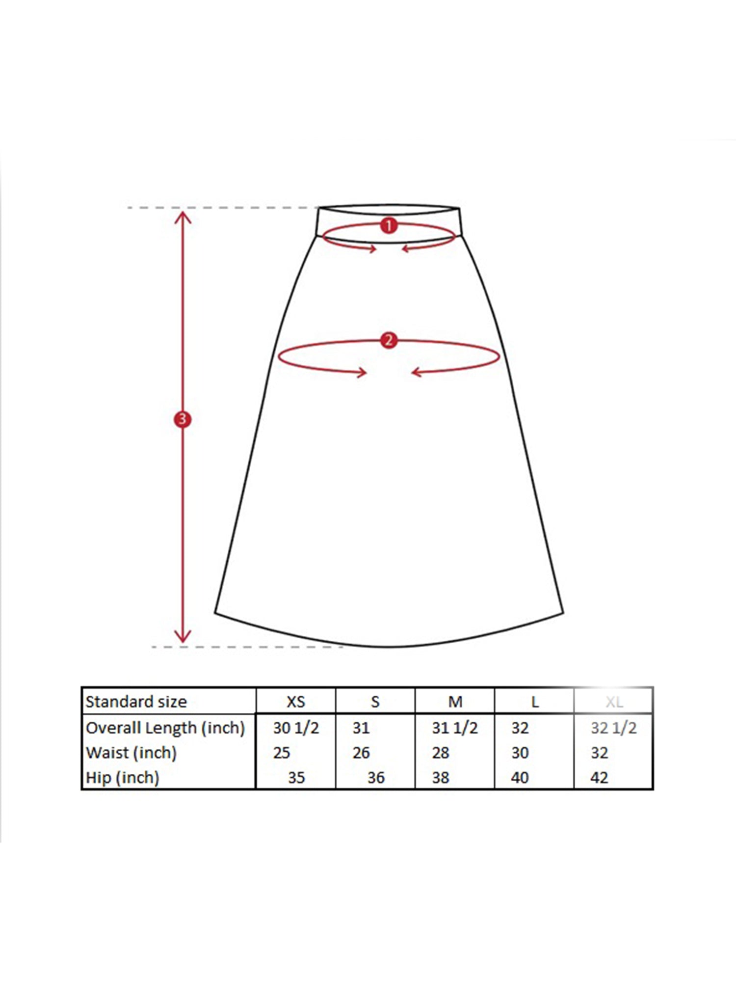 Sonali Skirt Size Guide