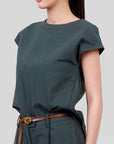 Alexa Ramie Box-Cut Top