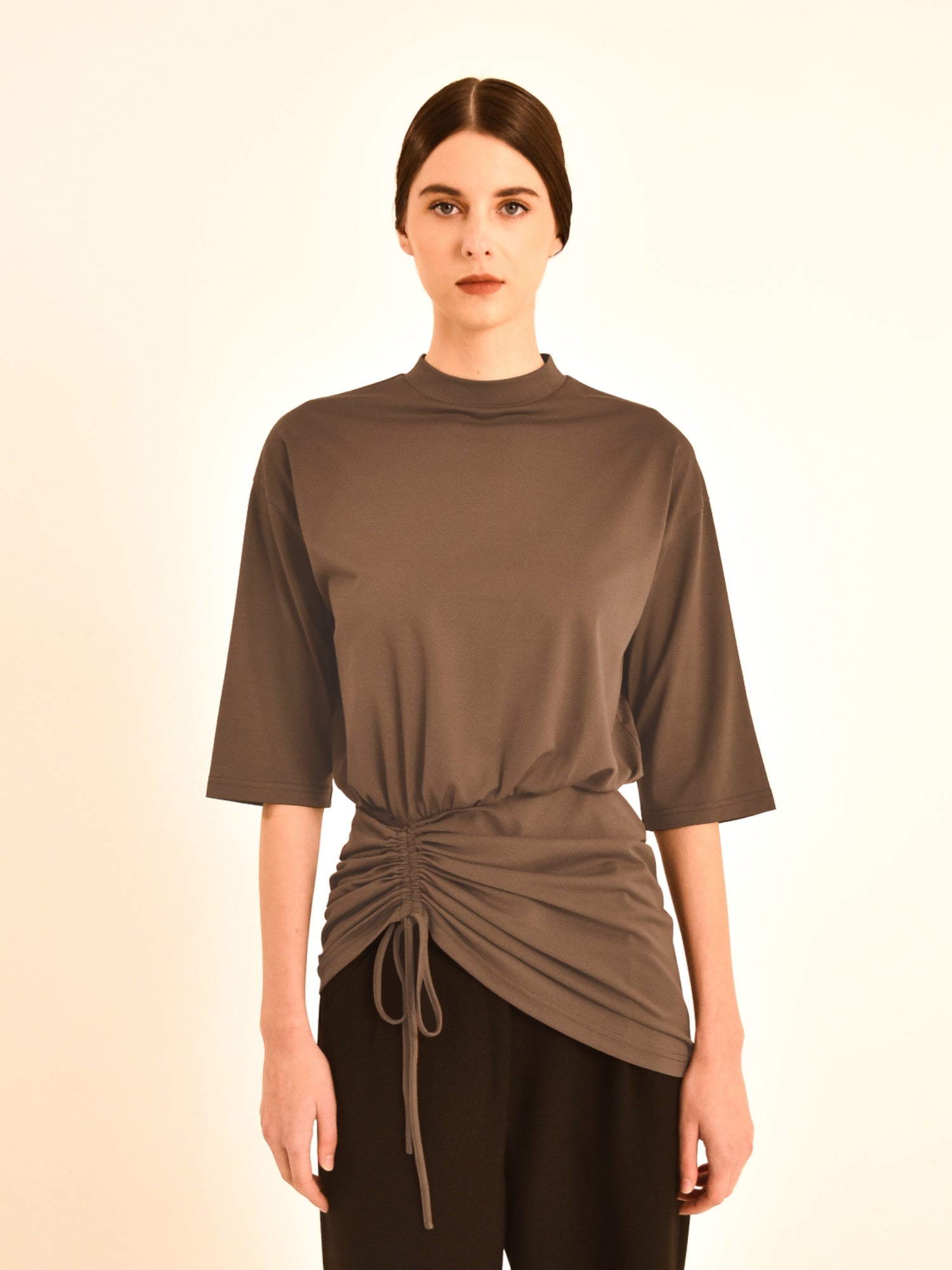 Stesha Asymmetric Ruched Top