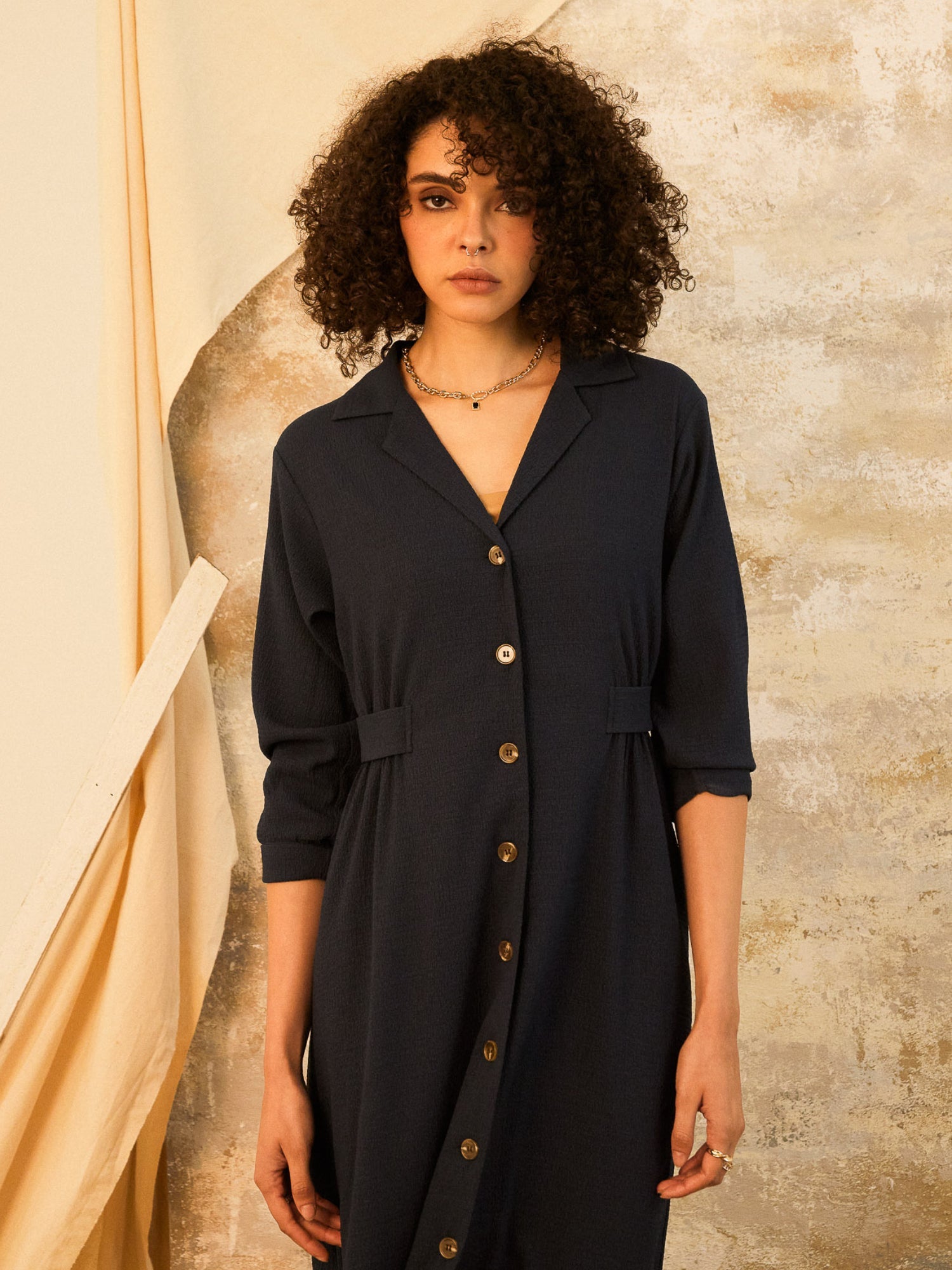 Elias Textured Shirt Dress