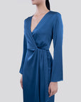 Scarlett Draped Satin Finish Dress